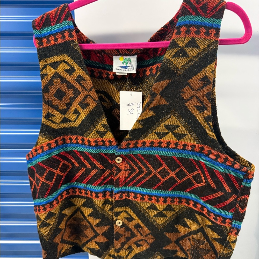 Colorful Geometric Patterned Women's Top